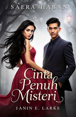 A captivating book cover for the story titled 'Cinta Penuh Misteri'
