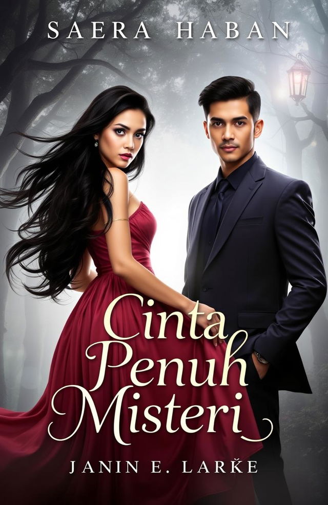 A captivating book cover for the story titled 'Cinta Penuh Misteri'