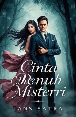 A captivating book cover for the story titled 'Cinta Penuh Misteri'