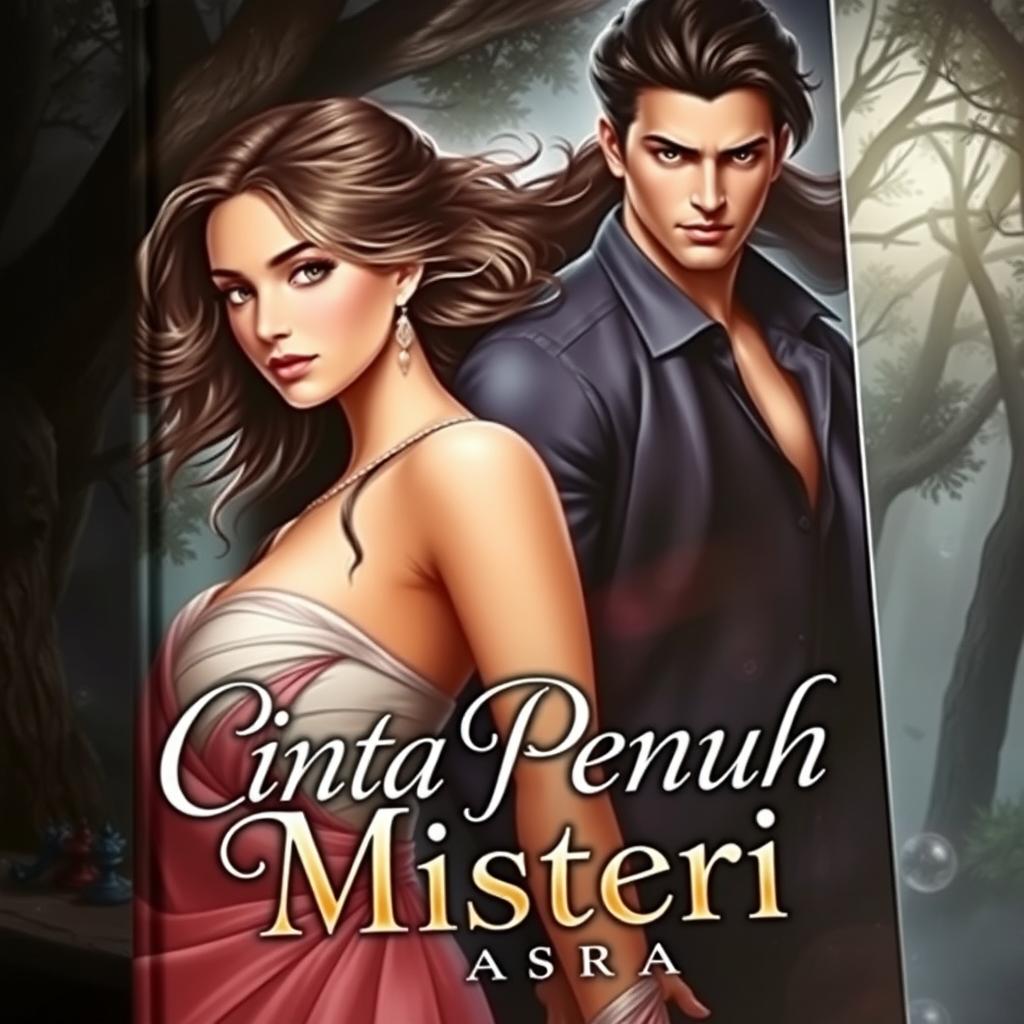 A visually captivating book cover featuring two main characters: Adara, a beautiful woman with an elegant presence, and Asatra, a handsome man with a strong build