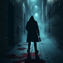 A mysterious scene set in an eerie, dimly lit alleyway, featuring a surprising plot twist