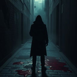 A mysterious scene set in an eerie, dimly lit alleyway, featuring a surprising plot twist