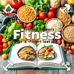 A vibrant and enticing cookbook cover featuring healthy fitness recipes