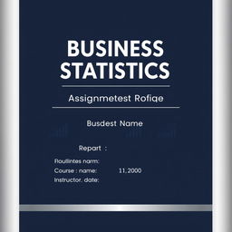 A professional and elegant cover page for a Business Statistics assignment
