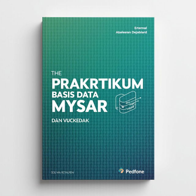 A book cover design for A4 titled 'Praktikum Basis Data MySQL Dasar'
