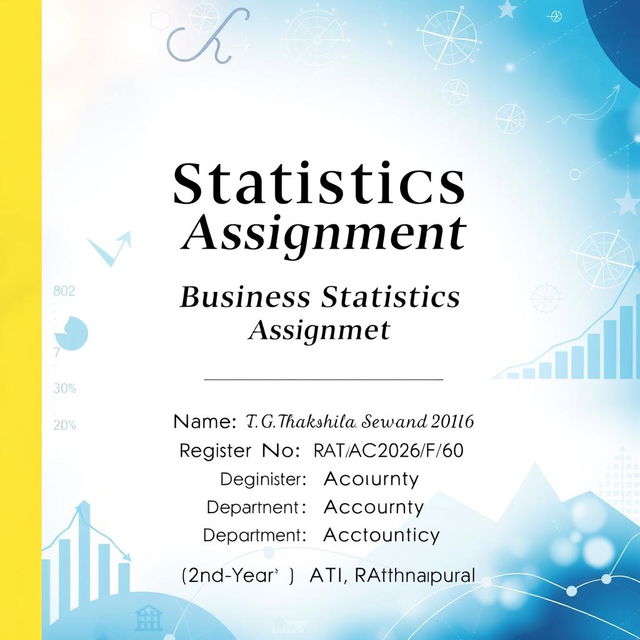 A professionally designed cover page for a Business Statistics assignment