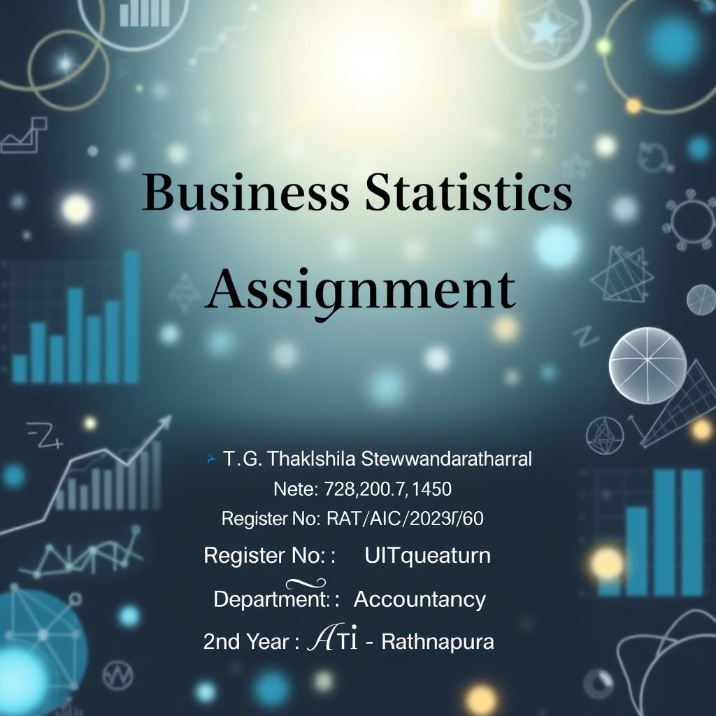 A professionally designed cover page for a Business Statistics assignment