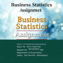 A professionally designed cover page for a Business Statistics assignment