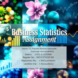A professionally designed A4 size cover page for a Business Statistics assignment