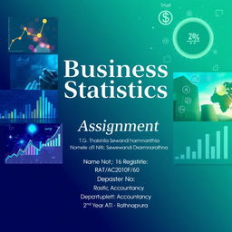 A professionally designed A4 size cover page for a Business Statistics assignment