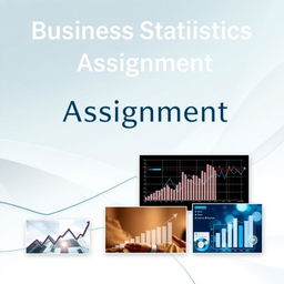 An A4 size business statistics assignment cover page featuring a sleek and professional layout