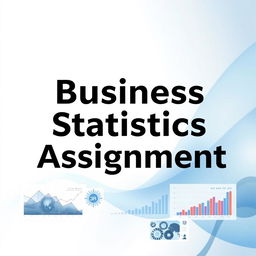 An A4 size business statistics assignment cover page featuring a sleek and professional layout