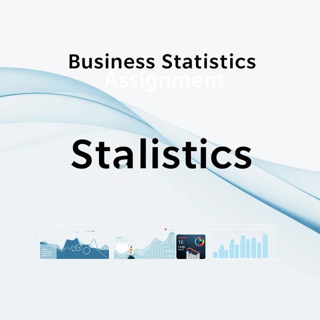 An A4 size business statistics assignment cover page featuring a sleek and professional layout