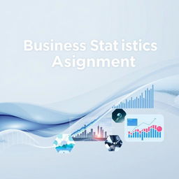 An A4 size business statistics assignment cover page featuring a sleek and professional layout
