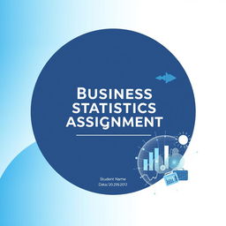 An A4 size cover page for a Business Statistics Assignment featuring an elegant and professional design