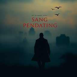 A dramatic and aesthetic book cover for a novel titled 'Sang Pendatang' (The Newcomer), featuring a lone silhouetted figure walking towards a distant, shadowy cityscape in a moody late afternoon/early evening setting