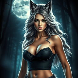 Transforming a young, small white boy with green eyes into a tall, alluring female werewolf