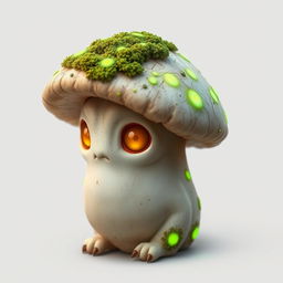 A short, slightly rounded creature resembling a living mushroom