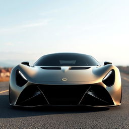 A striking digital image of a futuristic Lotus X1/9 coupe, designed as a sleek mid-engine vehicle featuring an impressive widebody kit that enhances its sporty aesthetics