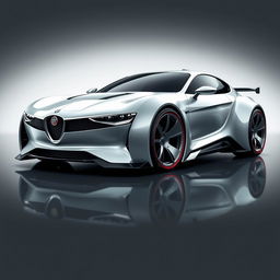 A stunning digital image of a futuristic Lancia X1/9 coupe, featuring a mid-engine layout designed with an impressive widebody kit that emphasizes its sporty and aggressive stance