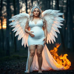 A beautiful, pretty, innocent, curvy girl with very long white, silver, and light blue hair, featuring a sweet, soft face adorned with light pastel makeup