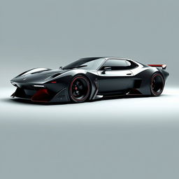 An extraordinary digital image of a futuristic Fiat X1/9 combined with the styling of the Lancia Stratos coupe, featuring a sleek carbon fiber body and a mid-engine layout