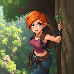 Roxanne, also known as Roxy, is a 19-year-old with an athletic build, depicted in an adventurous setting that reflects her love for exploration and challenges