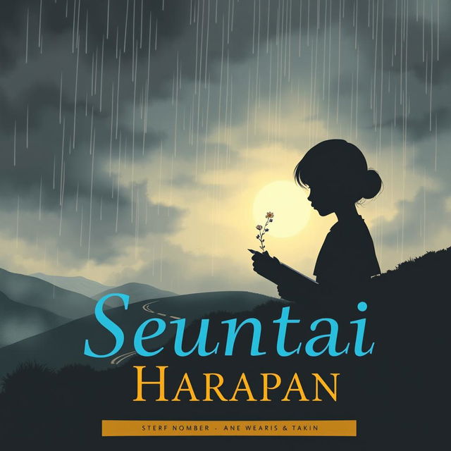 A book cover illustration depicting a gray, overcast sky in the evening, with light rain gently falling, reflecting the heavy feelings and struggles of life