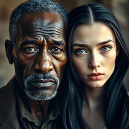 A captivating portrait featuring two contrasting characters: Franklin and Blue Ivy