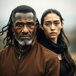 A striking portrait featuring two contrasting characters: Franklin and Blue Ivy