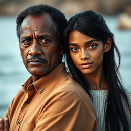 A striking portrait featuring two contrasting characters: Franklin and Blue Ivy