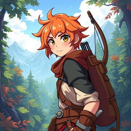 A vibrant RPG-style character illustration of Roxanne, known as Roxy, a 19-year-old adventurer radiating energy and determination