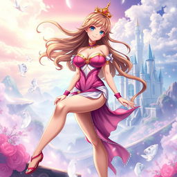 A breathtaking image of a sexy anime character resembling a princess, featuring an attractive and confident look