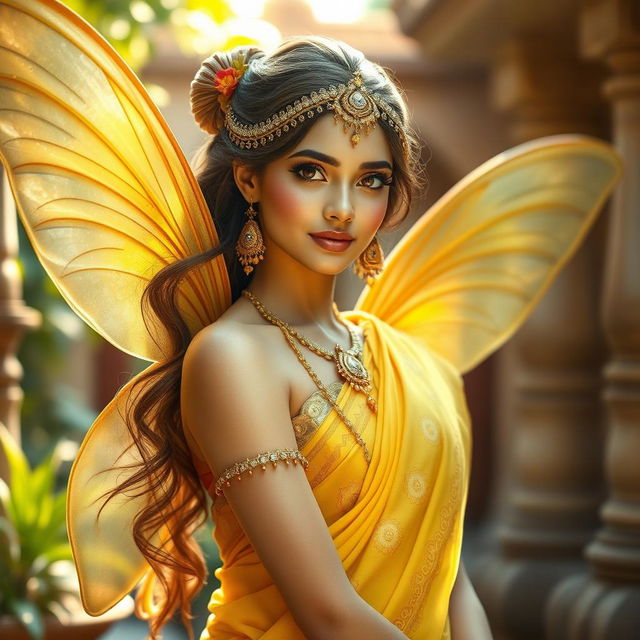 An incredibly beautiful fairy resembling a pure pari from mythology, with a stunningly attractive face and features that exemplify purity