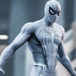 A high-quality image depicting Spiderman in a white costume