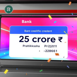 A bank notification screen displaying a large amount of money credited to an account