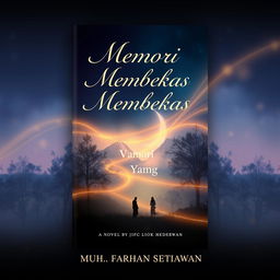 A mesmerizing book cover design for a novel titled 'Memori yang Membekas', authored by Muh