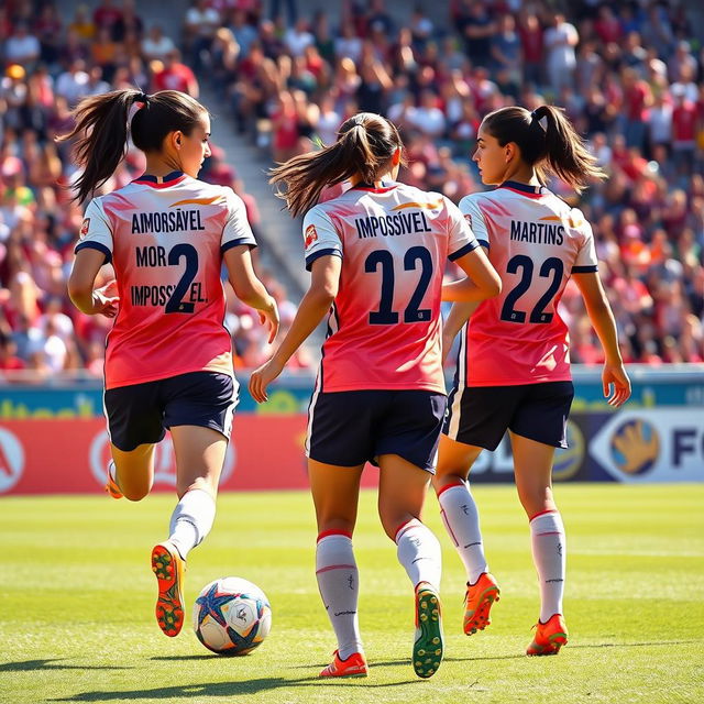 Paige Almendariz and Lara Martins, two dynamic soccer players, are on the field showcasing their skills