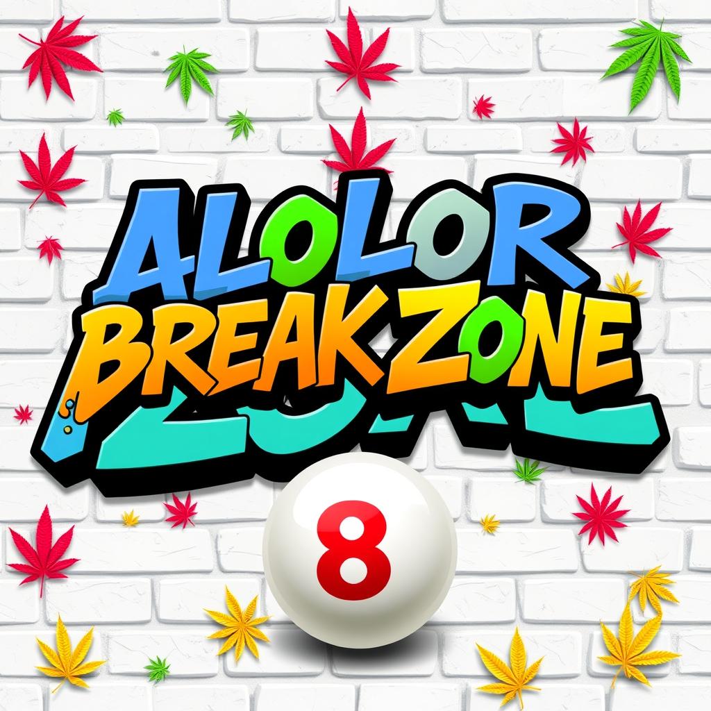 A vibrant poster design featuring bold graffiti text that reads "Alolor Break Zone" in an expressive, colorful font