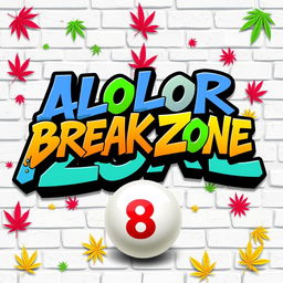 A vibrant poster design featuring bold graffiti text that reads "Alolor Break Zone" in an expressive, colorful font