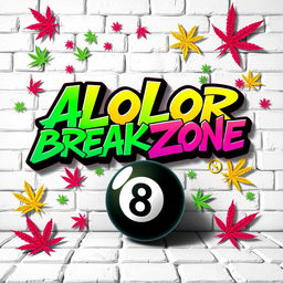 A vibrant poster design featuring bold graffiti text that reads "Alolor Break Zone" in an expressive, colorful font