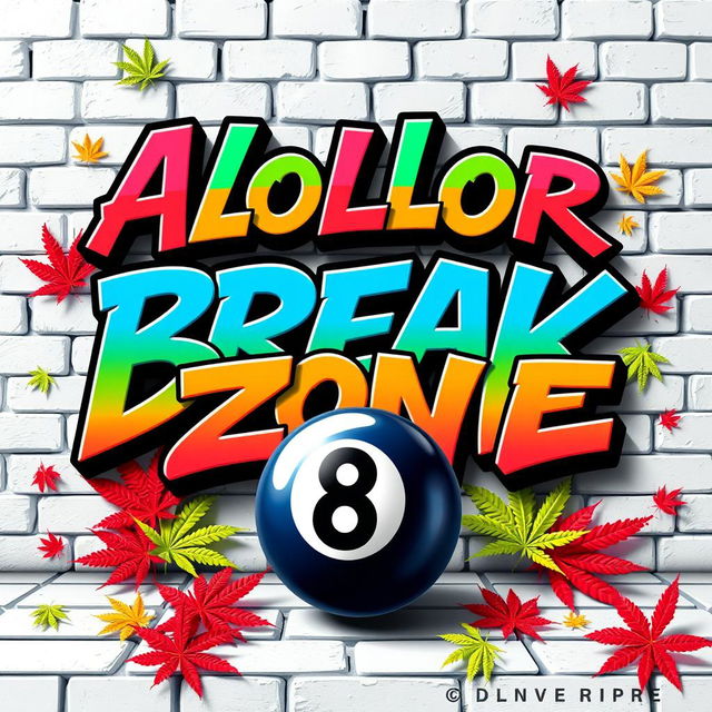 A vibrant poster design featuring bold graffiti text that reads "Alolor Break Zone" in an expressive, colorful font