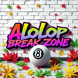 A vibrant poster design featuring bold graffiti text that reads "Alolor Break Zone" in an expressive, colorful font