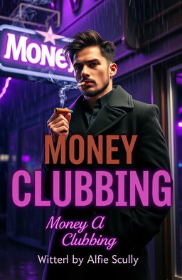 A cinematic scene featuring a Mexican man of mixed race, wearing a stylish black overcoat, his muscular but lean frame exuding strength