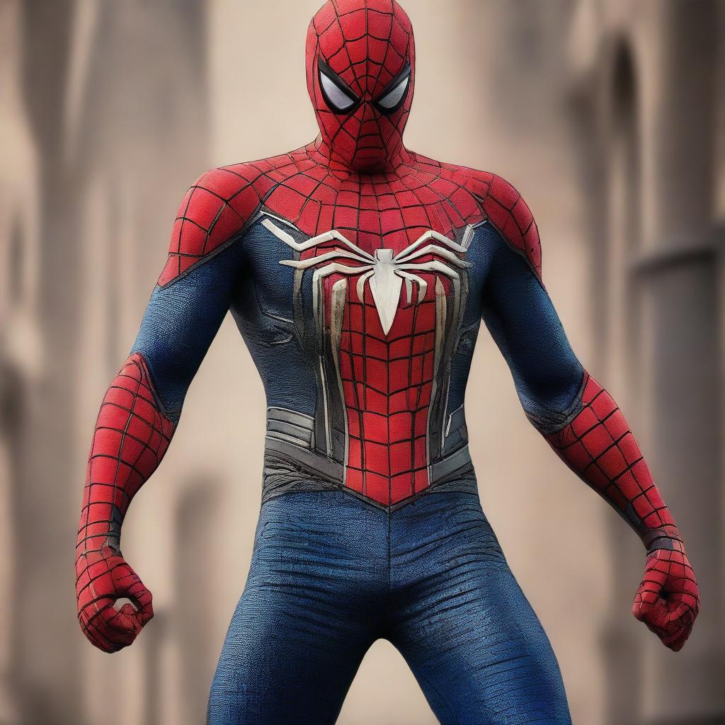 A high-quality image depicting Spiderman in a unique Knight-style costume