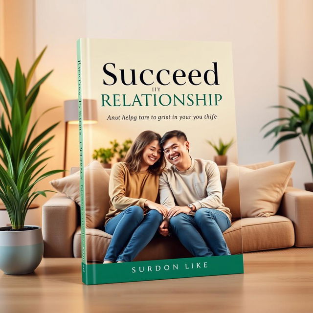 A vibrant and engaging book cover for a self-help book titled 'Succeed in Your Relationship'