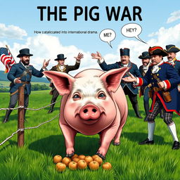 An artistic representation of the Pig War, illustrating the absurdity of how a trivial event escalates into international drama