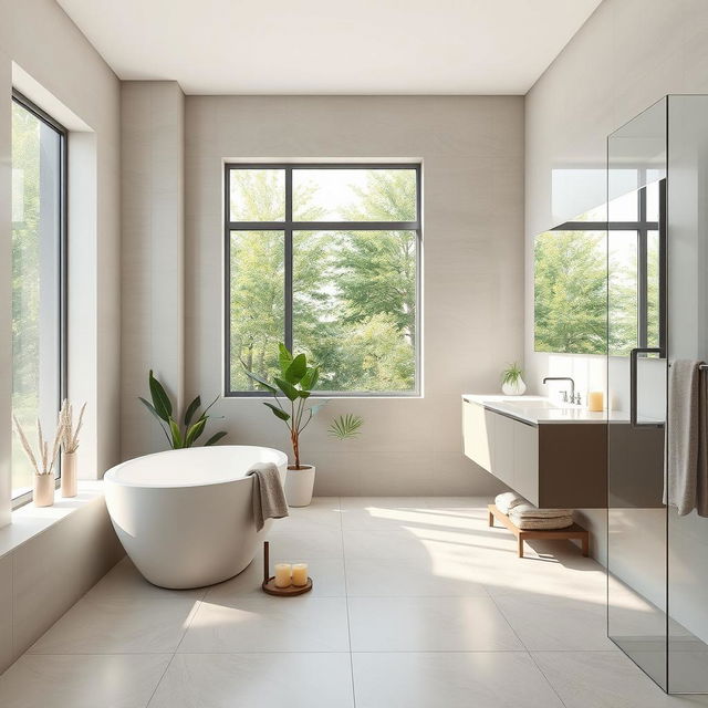 A modern bathroom design featuring a spacious layout measuring 10x5 feet