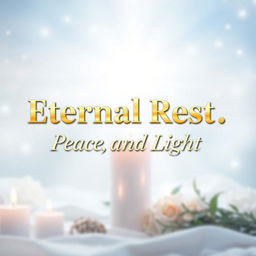 An emotional and serene thumbnail for the video titled 'Powerful Prayer for Eternal Rest, Light, and Peace for Our Loved Ones'