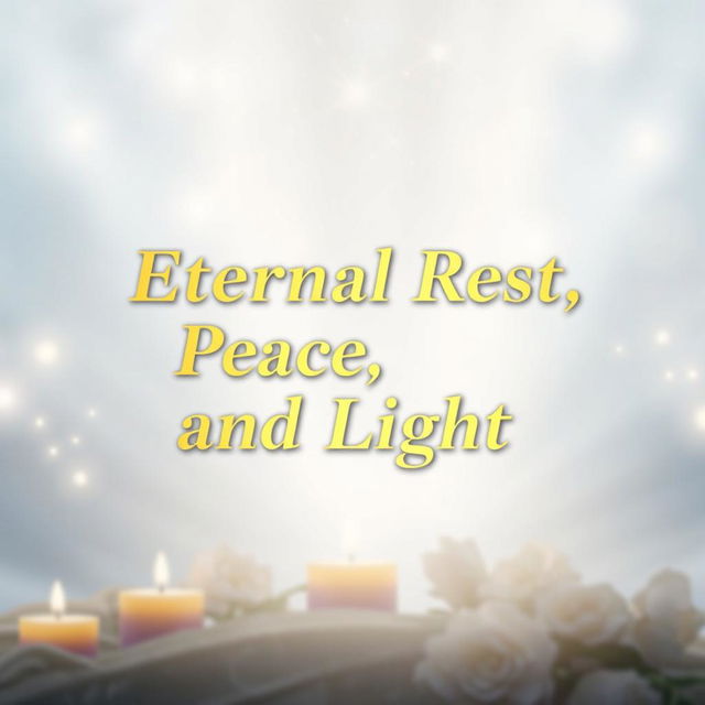 An emotional and serene thumbnail for the video titled 'Powerful Prayer for Eternal Rest, Light, and Peace for Our Loved Ones'